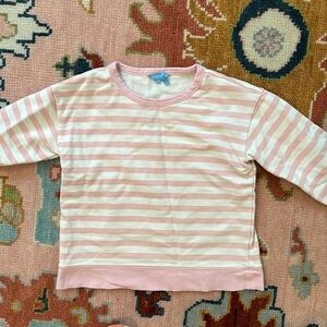 Draper James pink stripe sweatshirt size S
